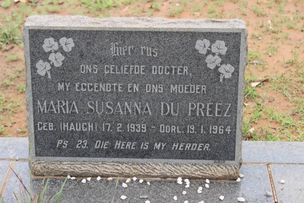 PREEZ Maria Susanna, du 1939-1964