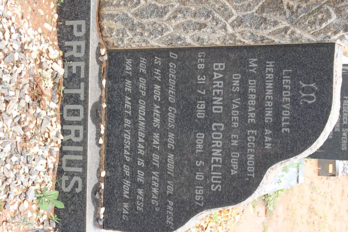 PRETORIUS Barend Cornelius 1910-1967