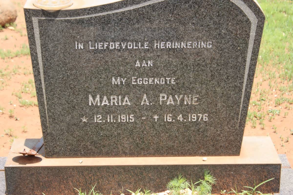 PAYNE Maria A. 1915-1976