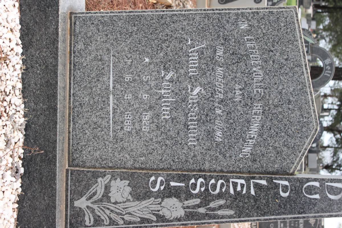 PLESSIS Anna Susanna Sophia, du 1928-1989