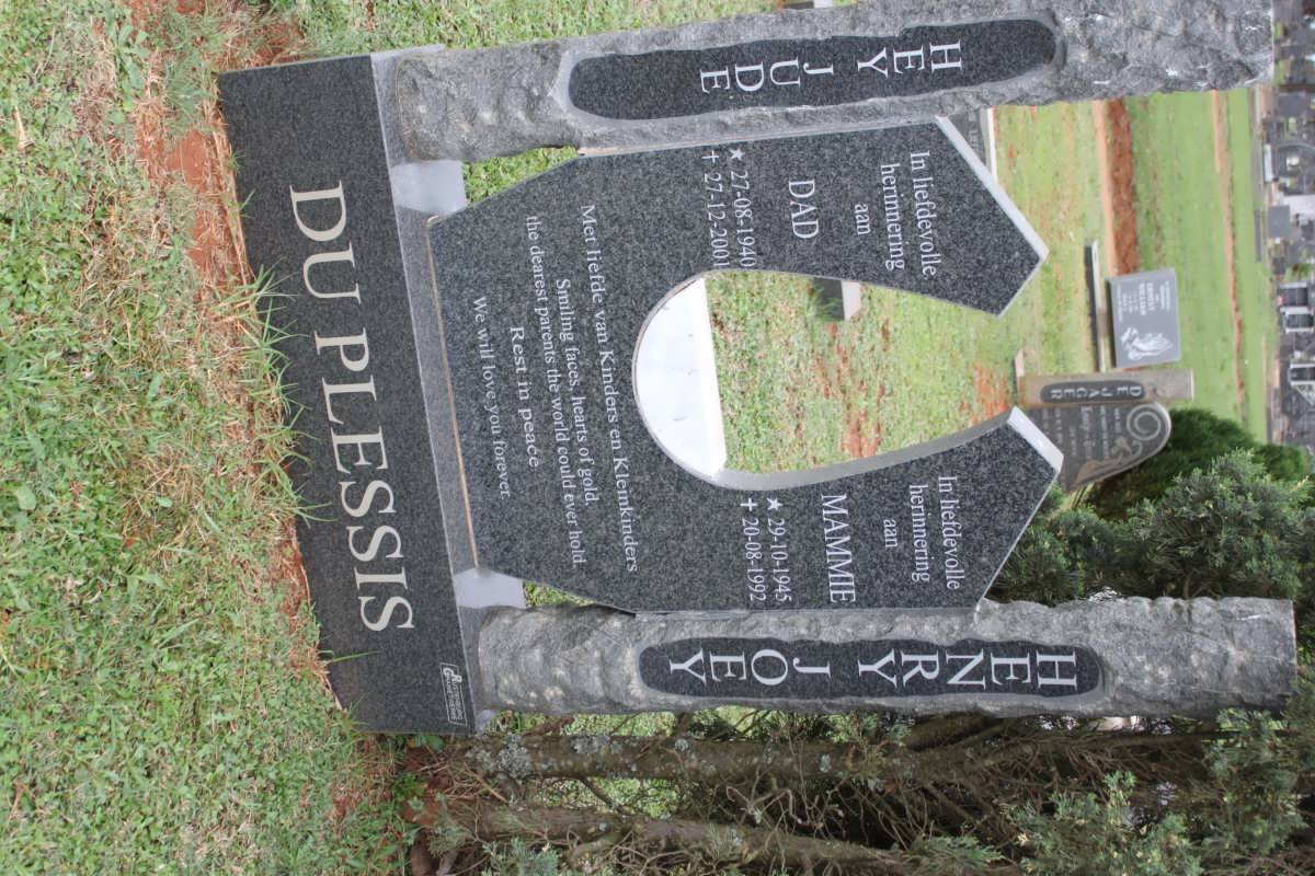 PLESSIS Henry, du 1940-2001 &amp; Joey 1945-1992