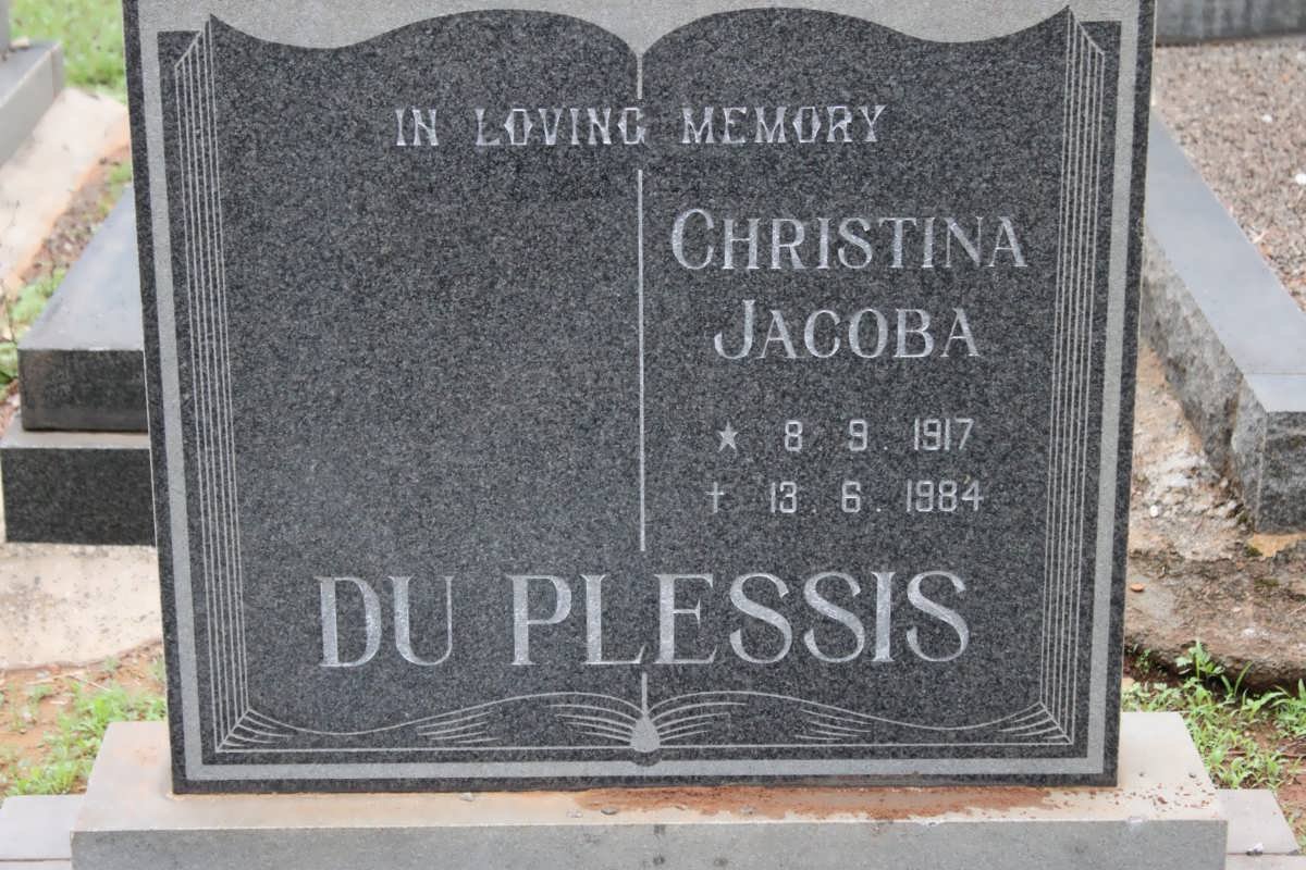 PLESSIS Christina Jacoba, du 1917-1984