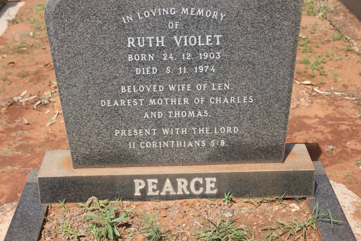 PEARCE Ruth Violet 1903-1974