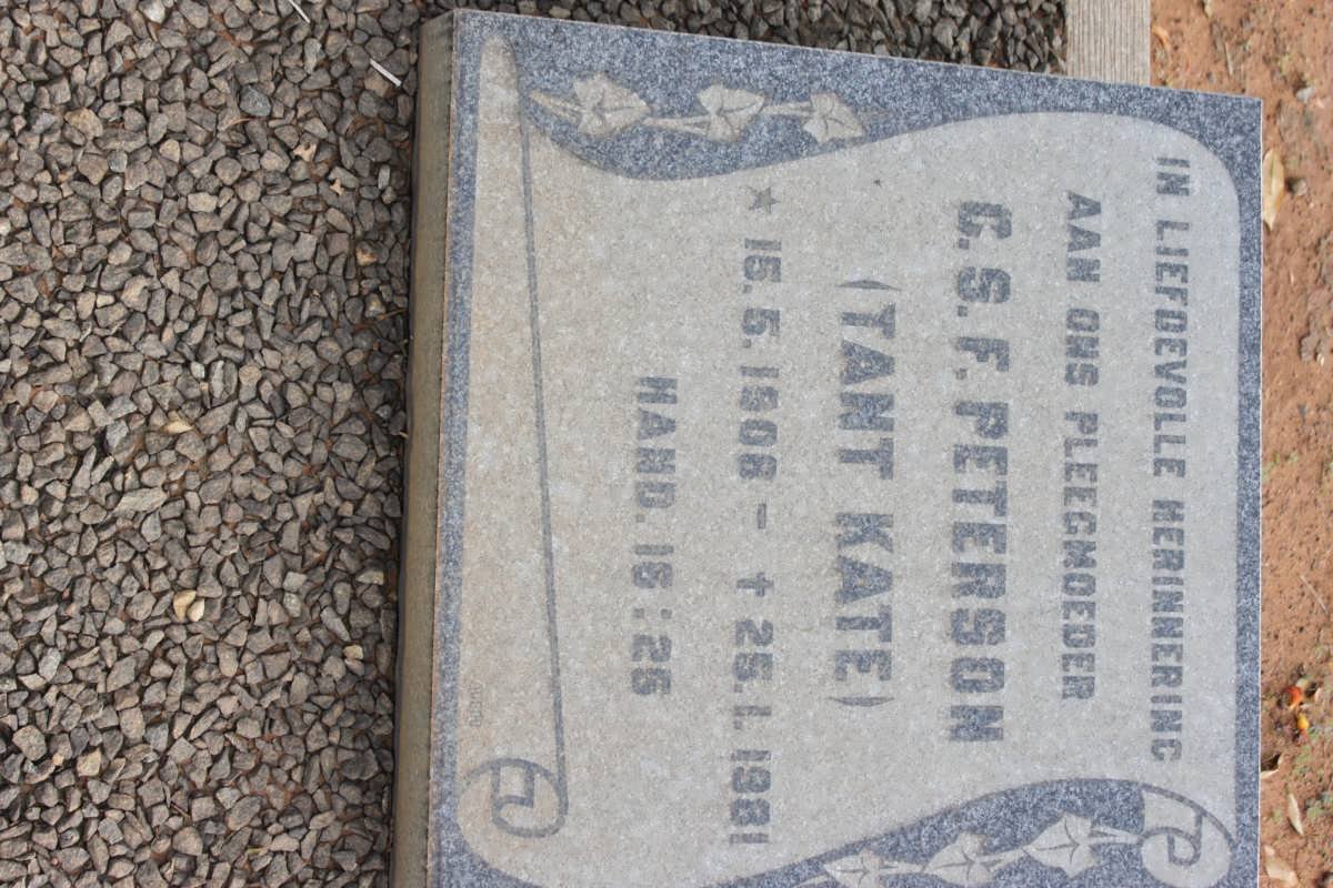 PETERSON C.S.F. 1908-1981