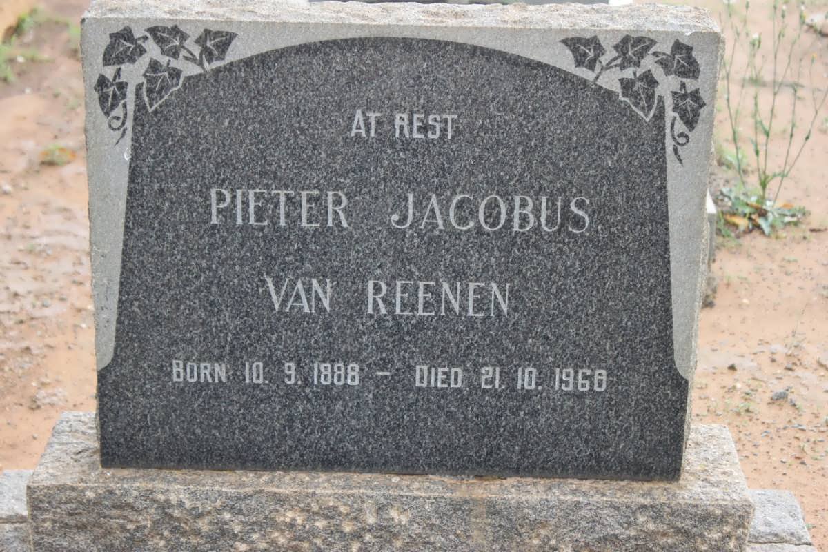 REENEN Pieter Jacobus, van 1888-1960