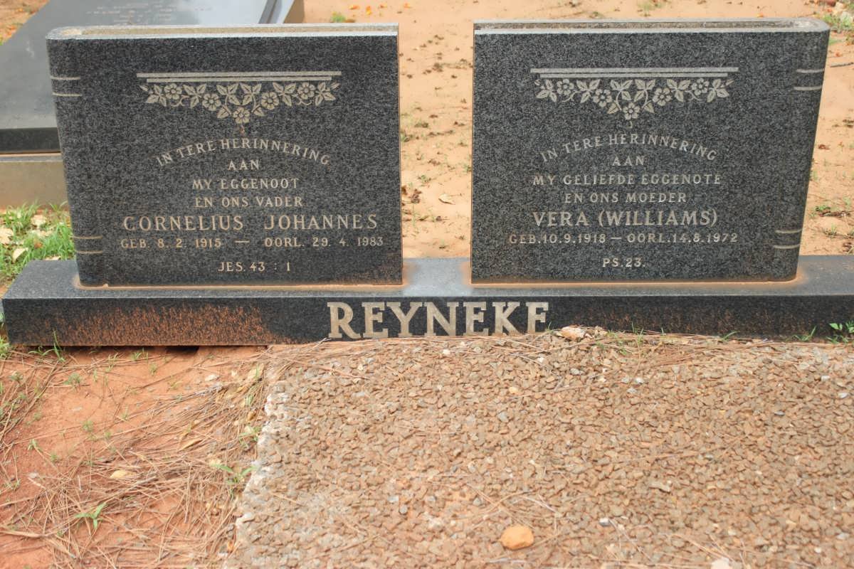REYNEKE Cornelius Johannes 1915-1983 &amp; Vera WILLIAMS 1918-1972