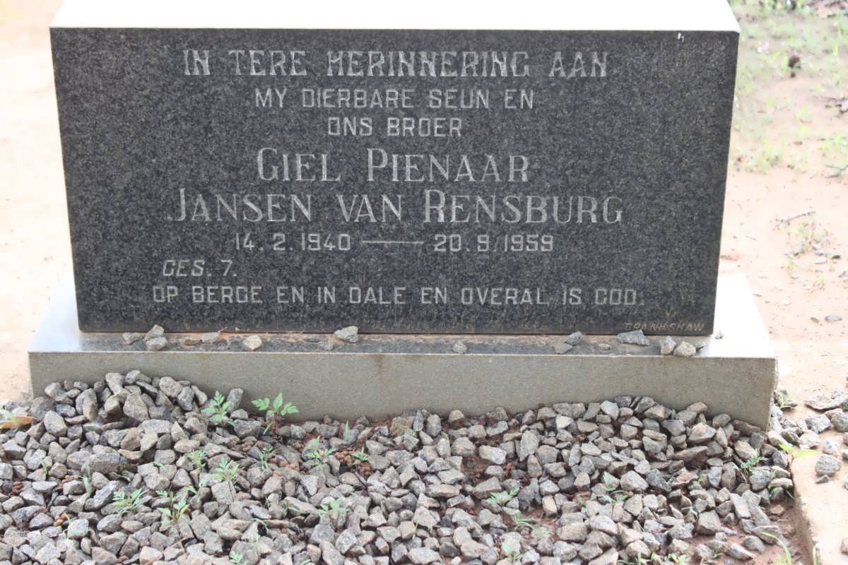 RENSBURG Giel Pienaar, Jansen van 1940-1959