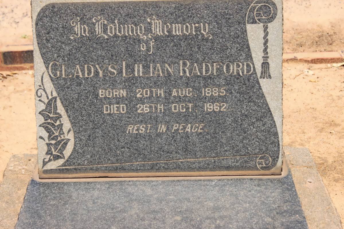 RADFORD Gladys Lilian 1885-1962