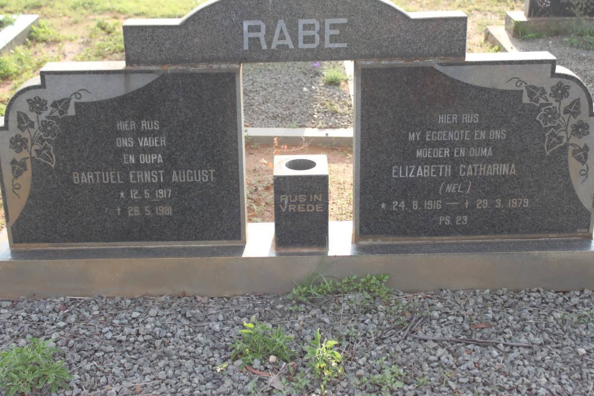 RABE Bartuel Ernst August 1917-1981 &amp; Elizabeth Catharina NEL 1916-1979