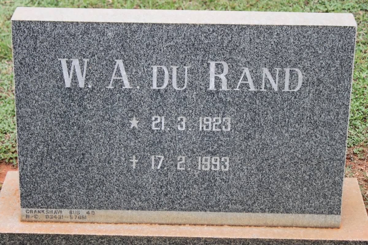RAND W.A., du 1923-1993