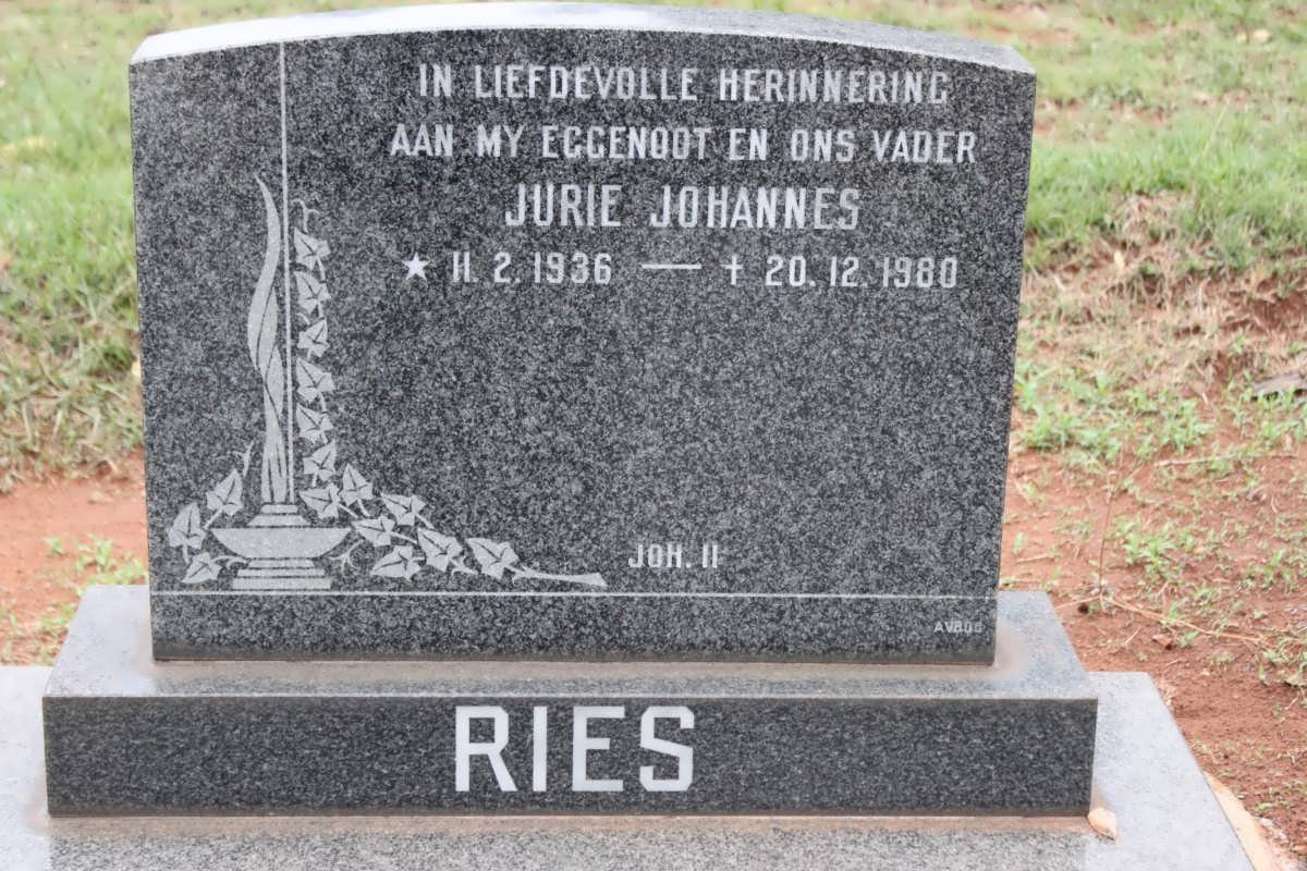 RIES Jurie Johannes 1936-1980