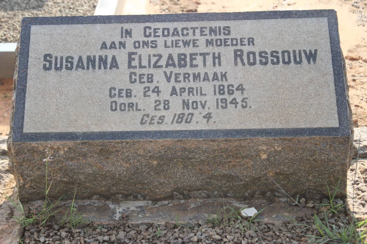 ROSSOUW Susanna Elizabeth nee VERMAAK 1864-1945