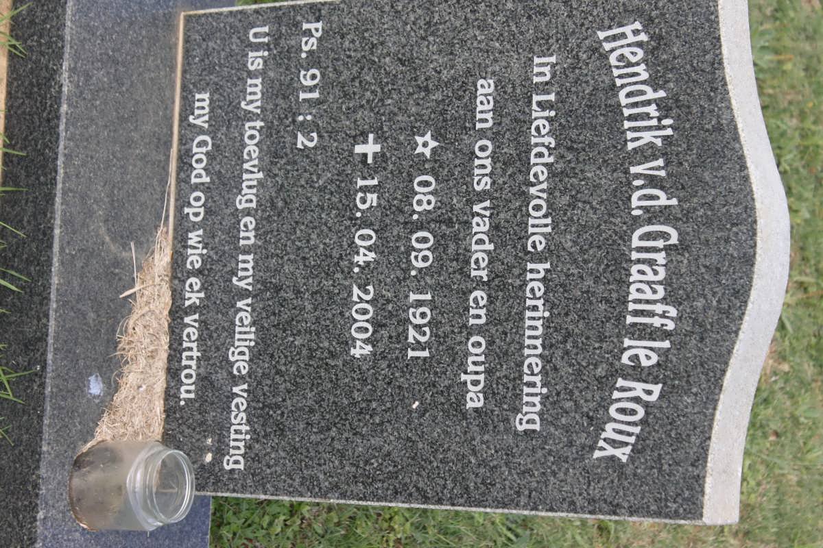 ROUX Hendrik v.d.Graaff, le 1921-2004