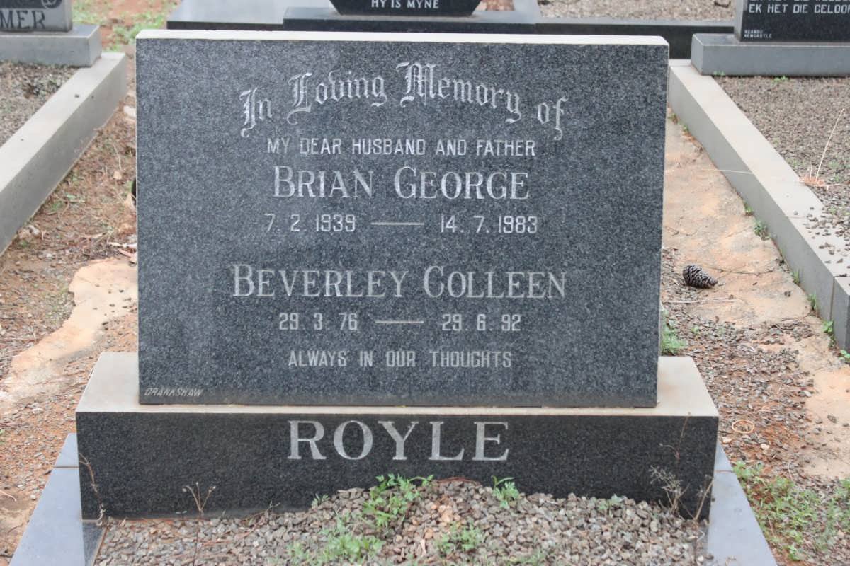 ROYLE Brian George 1939-1983 &amp; Beverley Colleen 1976-1992