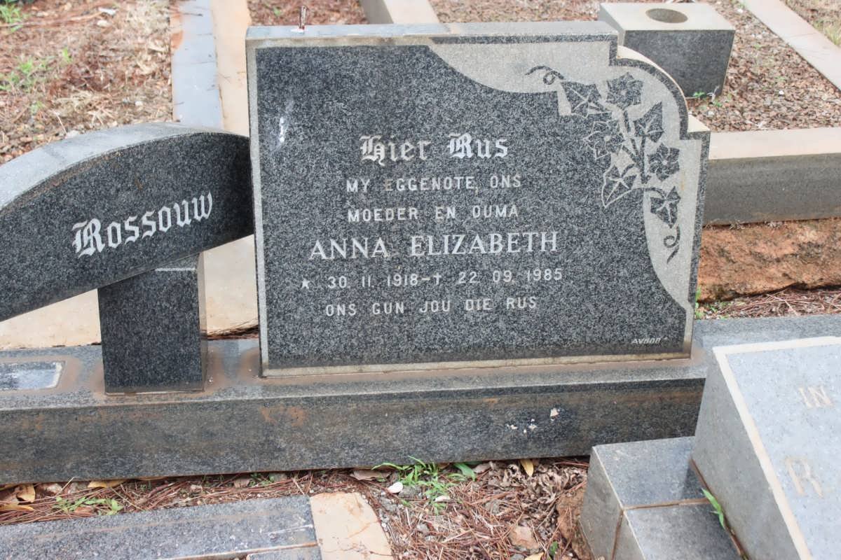 ROSSOUW Anna Elizabeth 1918-1985