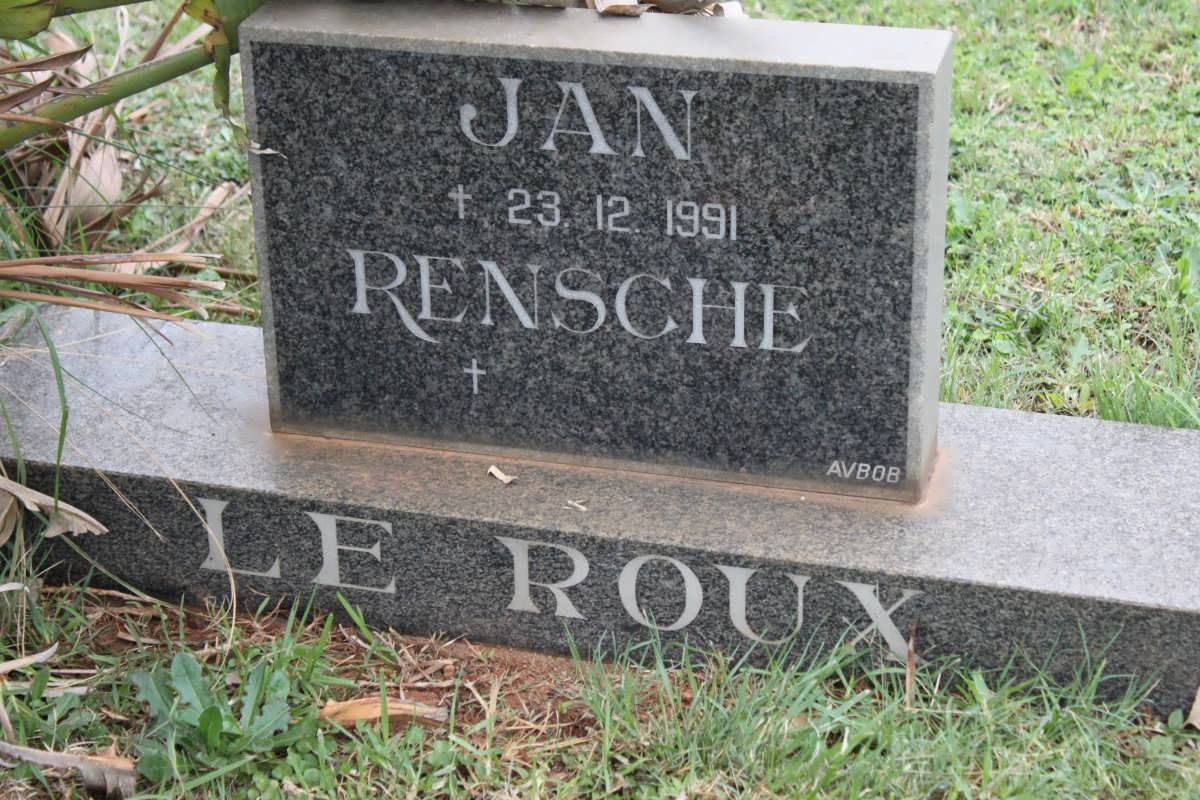ROUX Jan, le -1991 &amp; Rensche