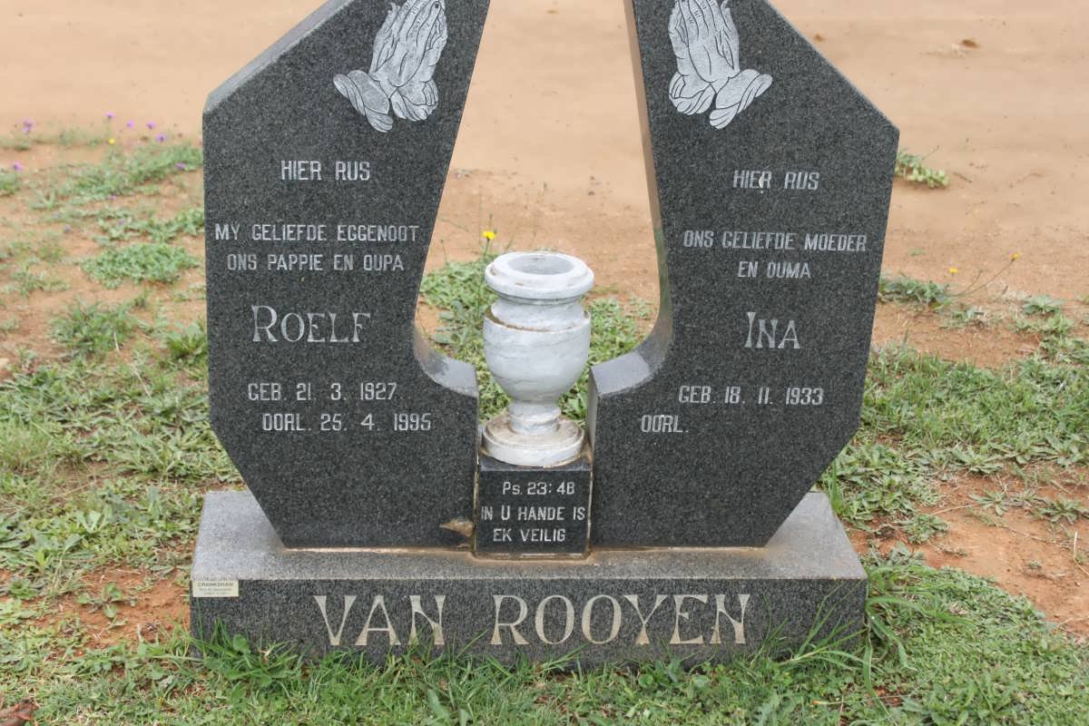 ROOYEN Roelf, van 1927-1995 &amp; Ina 1933-