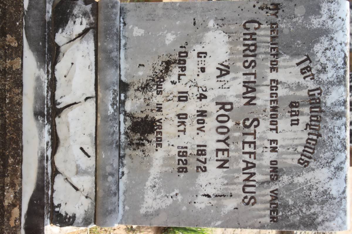 ROOYEN Christian Stefanus, van 1872-1926
