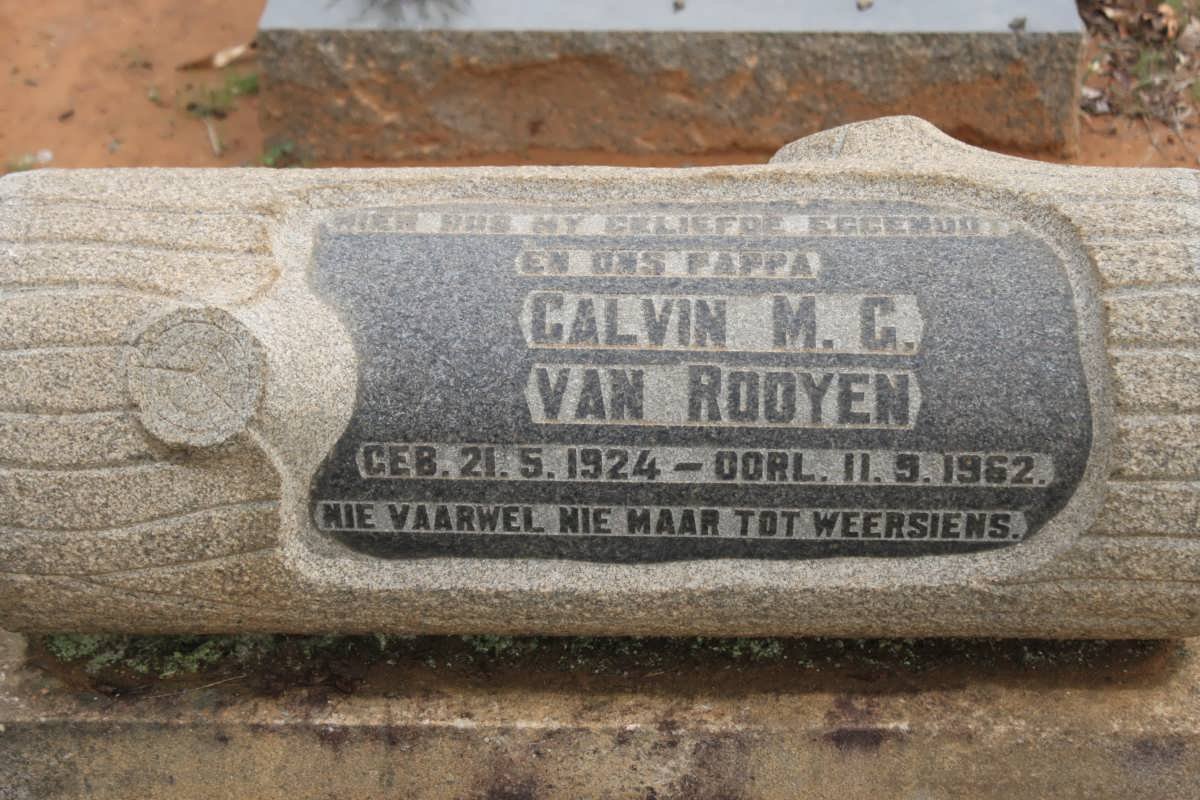 ROOYEN Calvin M.G.,van 1924-1962