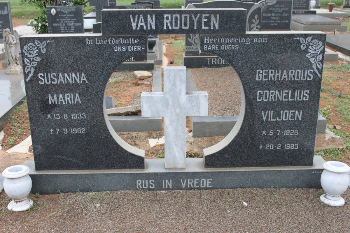 ROOYEN Gerhardus Cornelius Viljoen, van 1926-1983 &amp; Susanna Maria 1933-1982