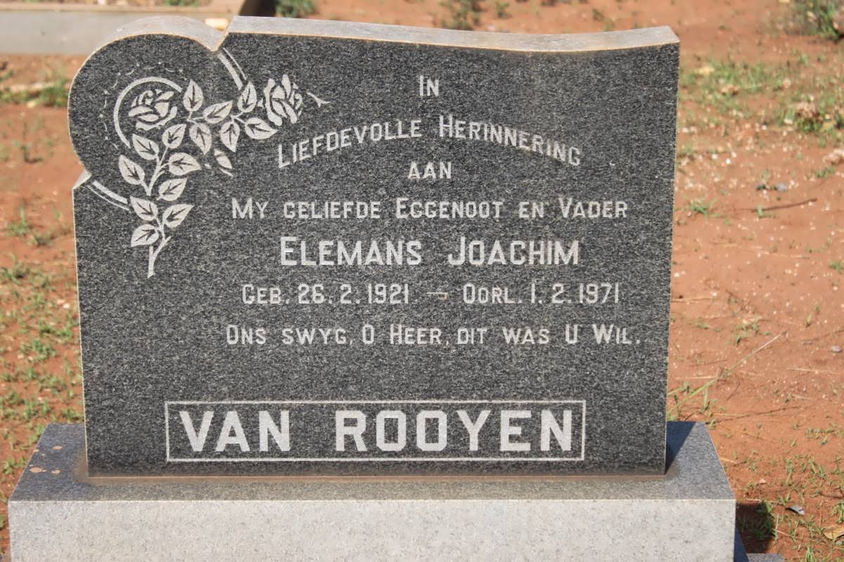 ROOYEN Elemans Joachim, van 1921-1971