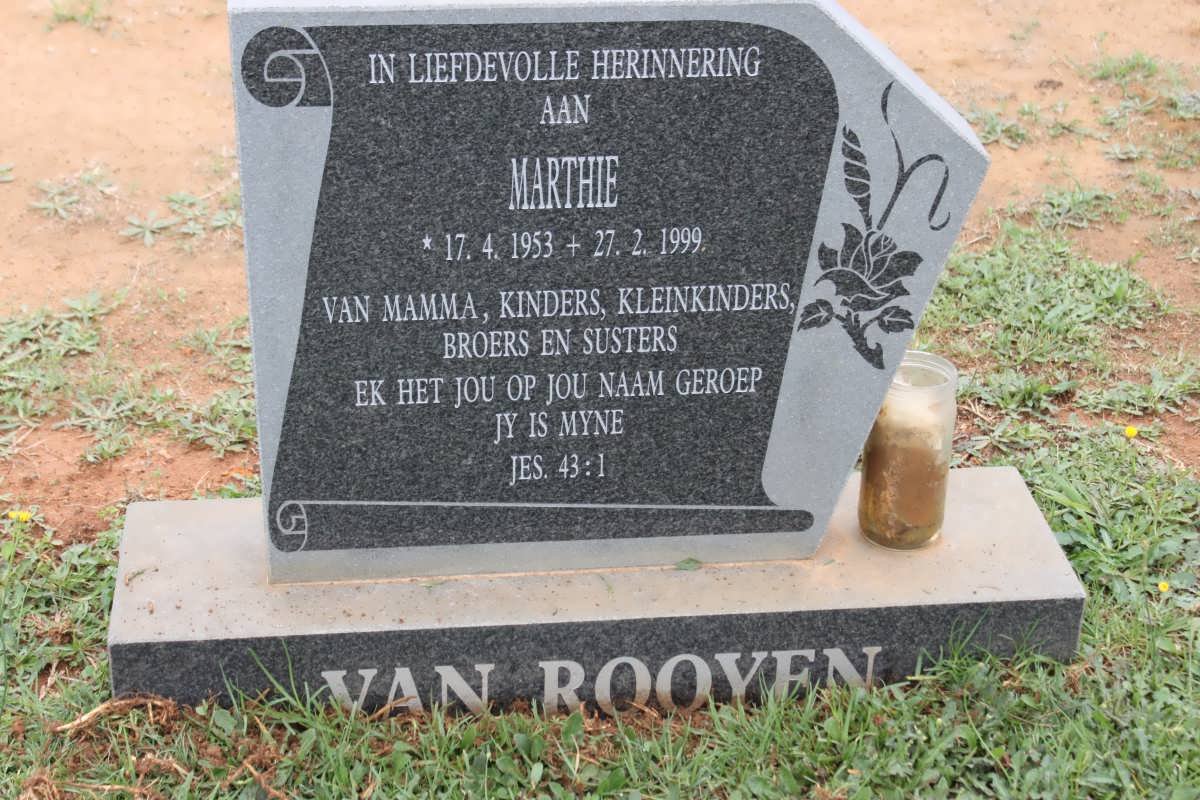 ROOYEN Marthie, van 1953-1999
