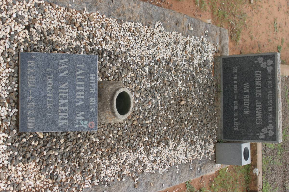 ROOYEN Cornelius Johannes, van 1890-1956 :: VAN NIEKERK Talitha M. 1924-2000
