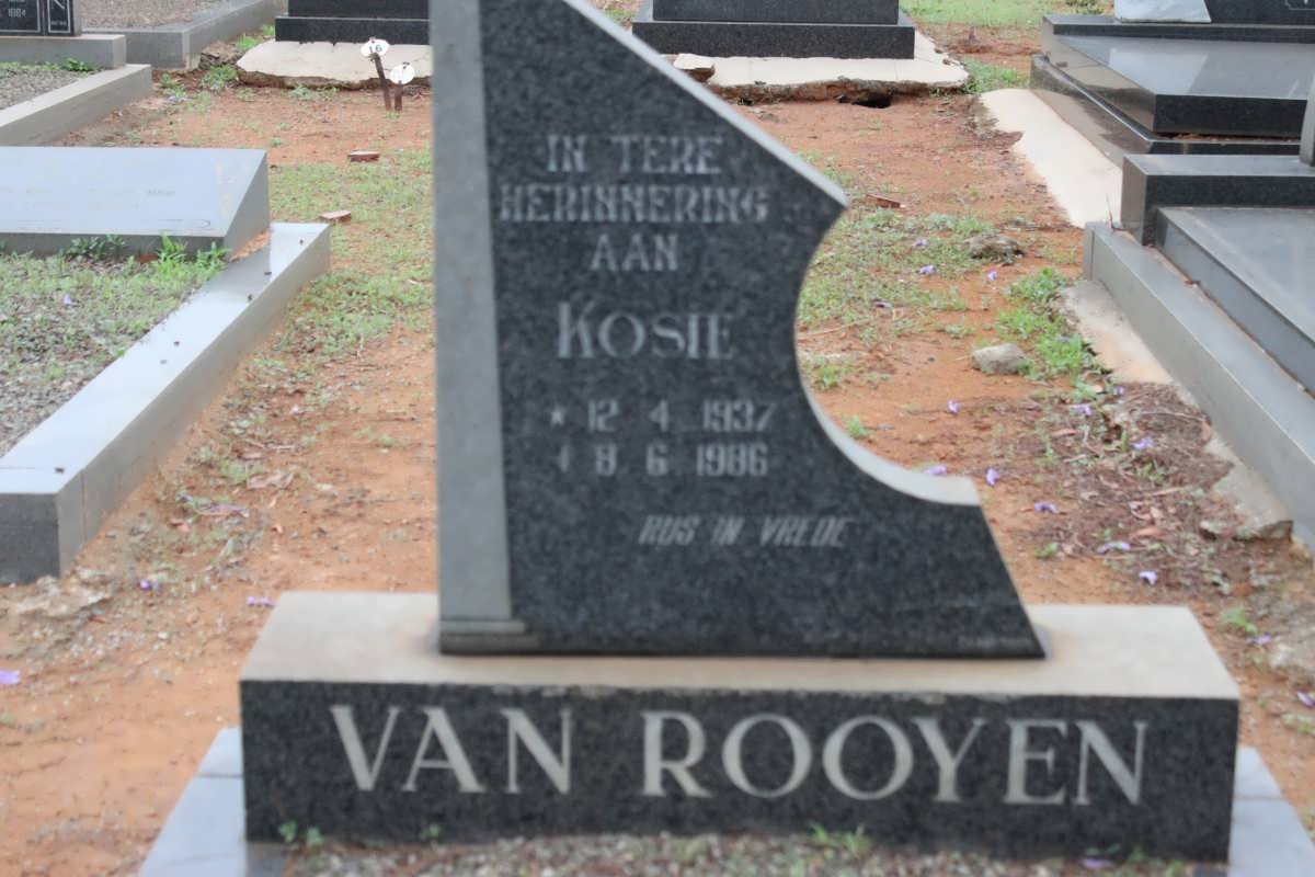 ROOYEN Kosie, van 1937-1986