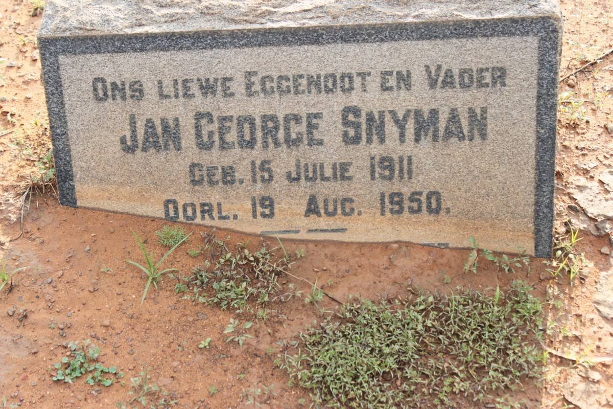 SNYMAN Jan George 1911-1950