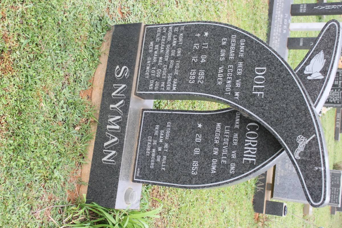 SNYMAN Dolf 1952-1993 &amp; Corrie 1953-