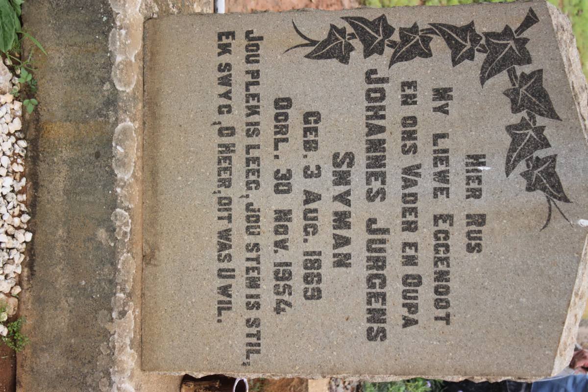 SNYMAN Johannes Jurgens 1869-1954