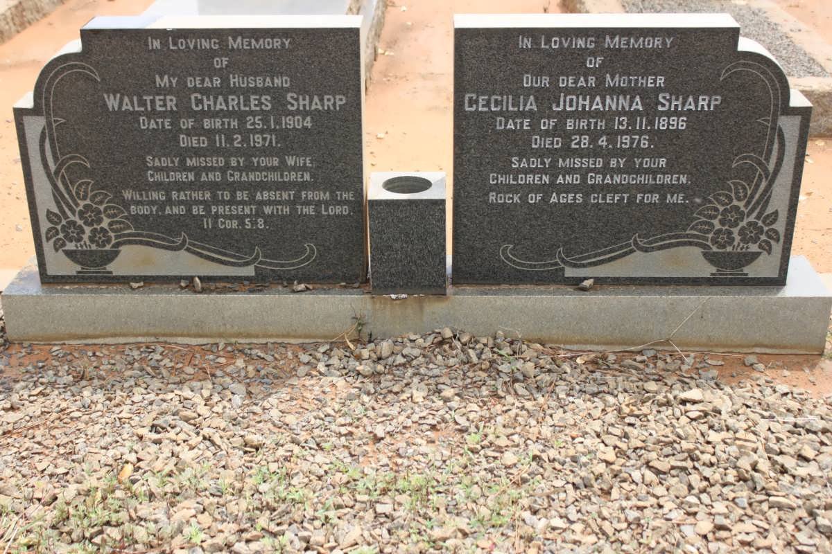 SHARP Walter Charles 1904-1971 &amp; Cecilia Johanna 1896-1976