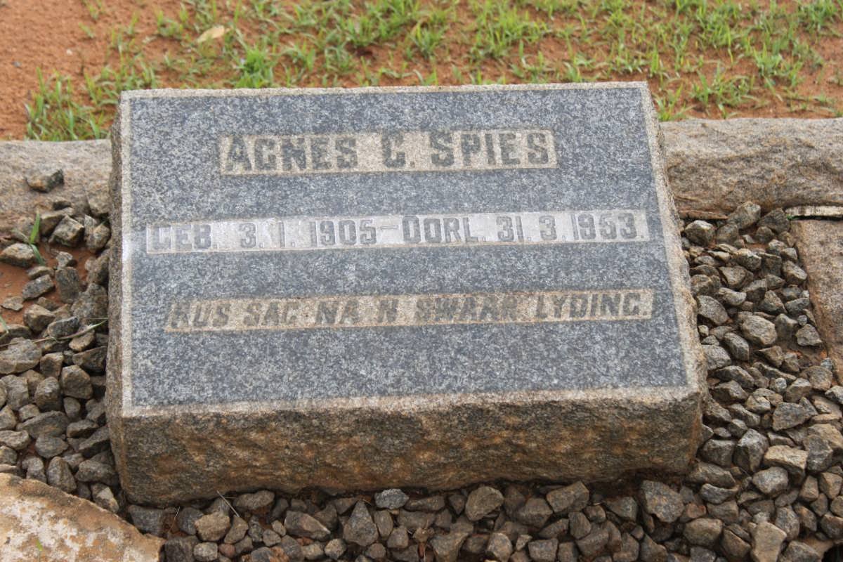 SPIES Agnes C. 1905-1953