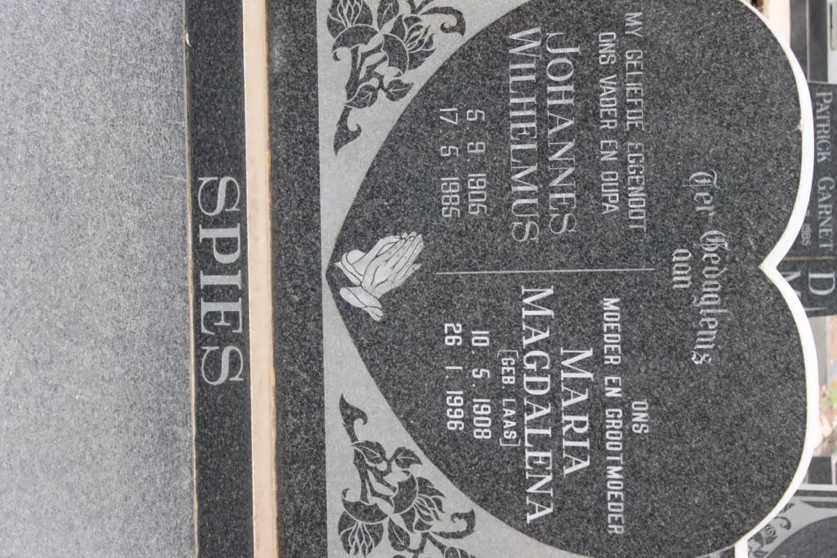 SPIES Johannes Wilhelmus 1906-1985 &amp; Maria Magdalena LAAS 1908-1996