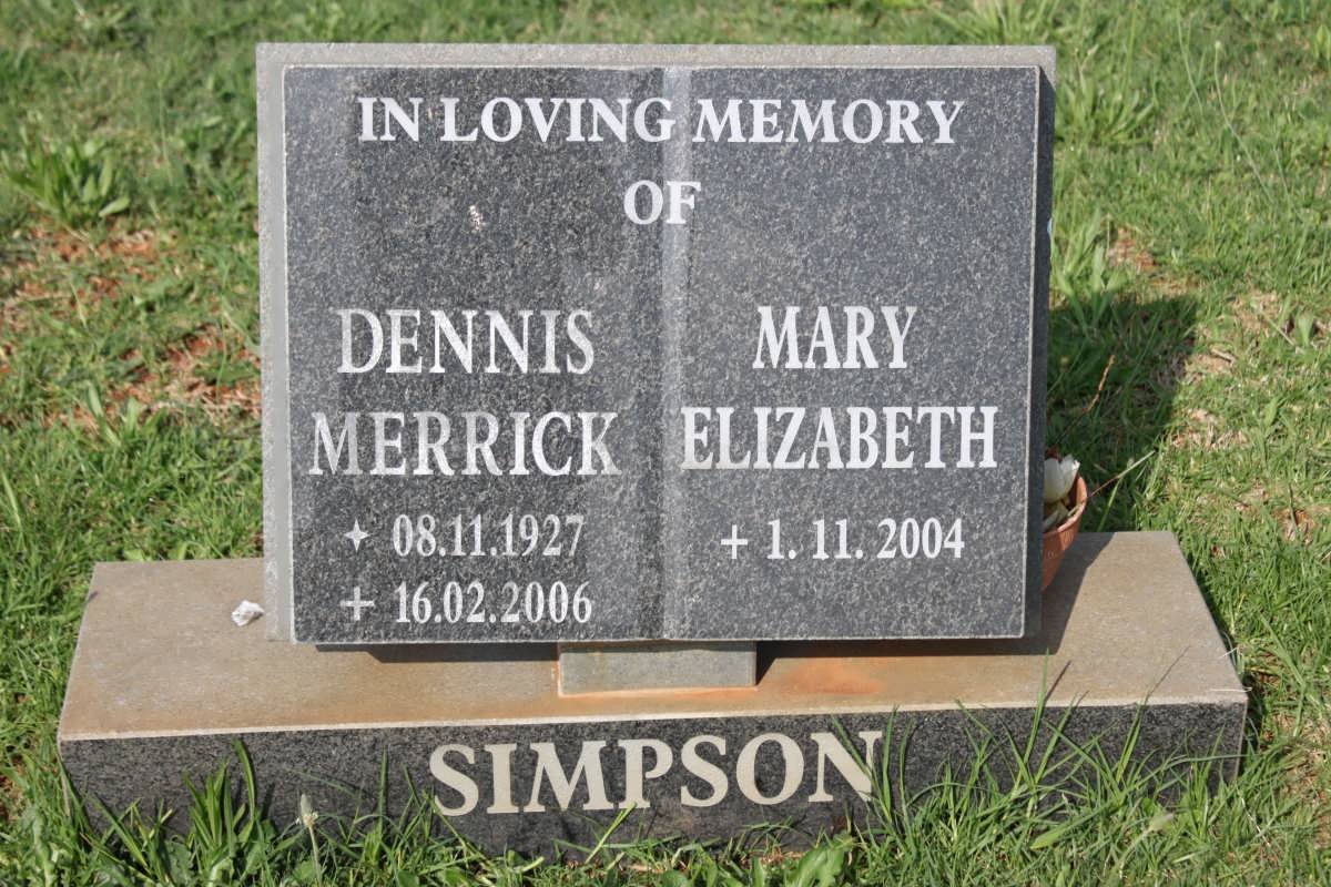 SIMPSON Dennis Merrick 1927-2006 &amp; Mary Elizabeth -2004