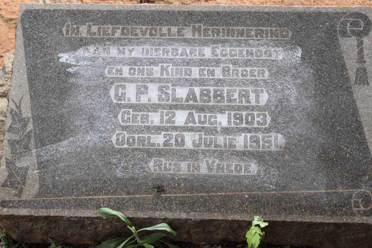 SLABBERT G.P. 1903-1951