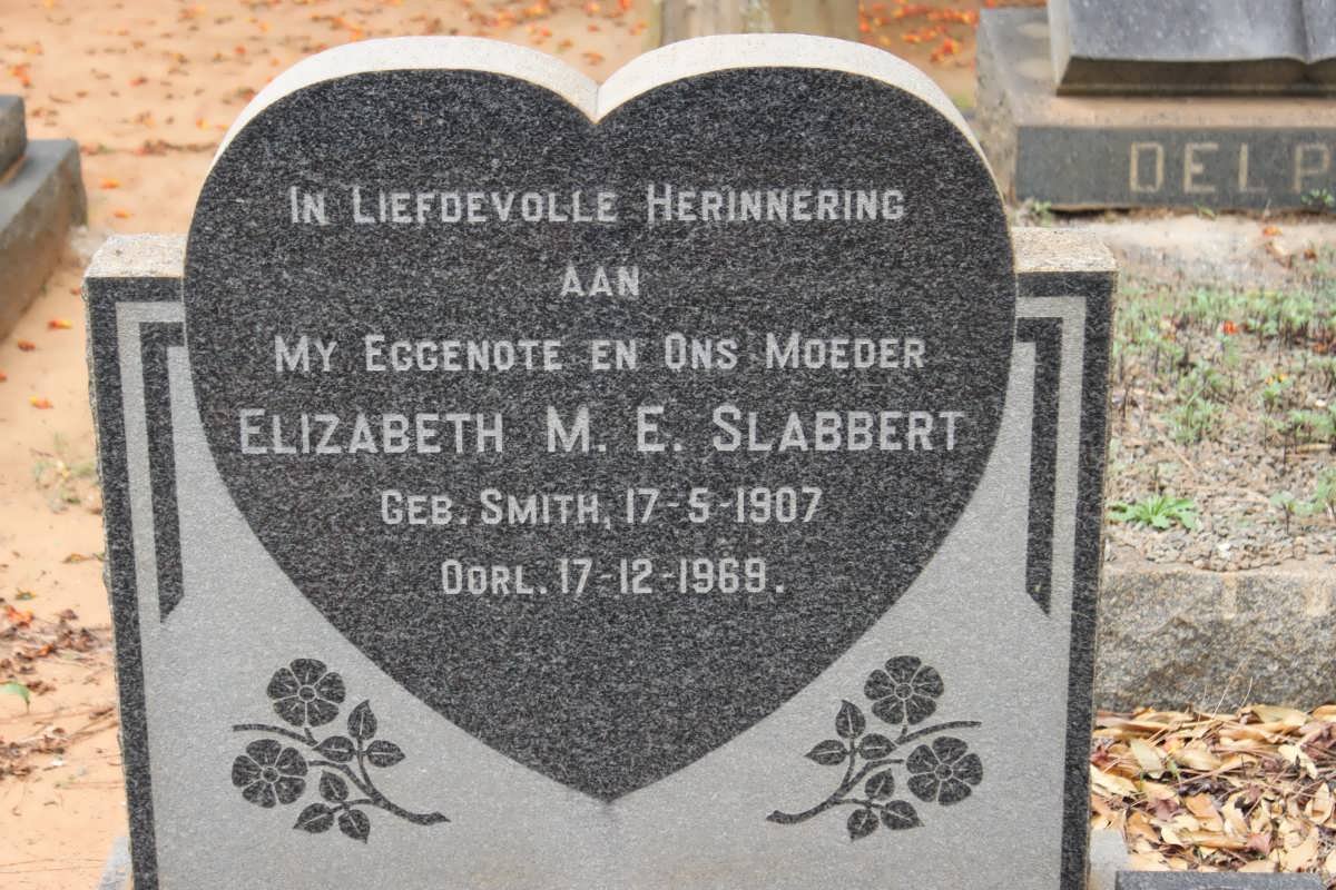SLABBERT Elizabeth M.E. nee SMITH 1907-1969