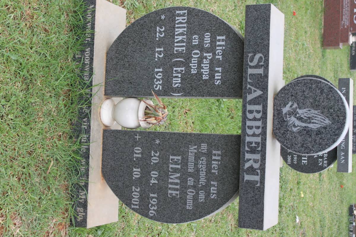 SLABBERT Frikkie 1935- &amp; Elmie 1936-2001