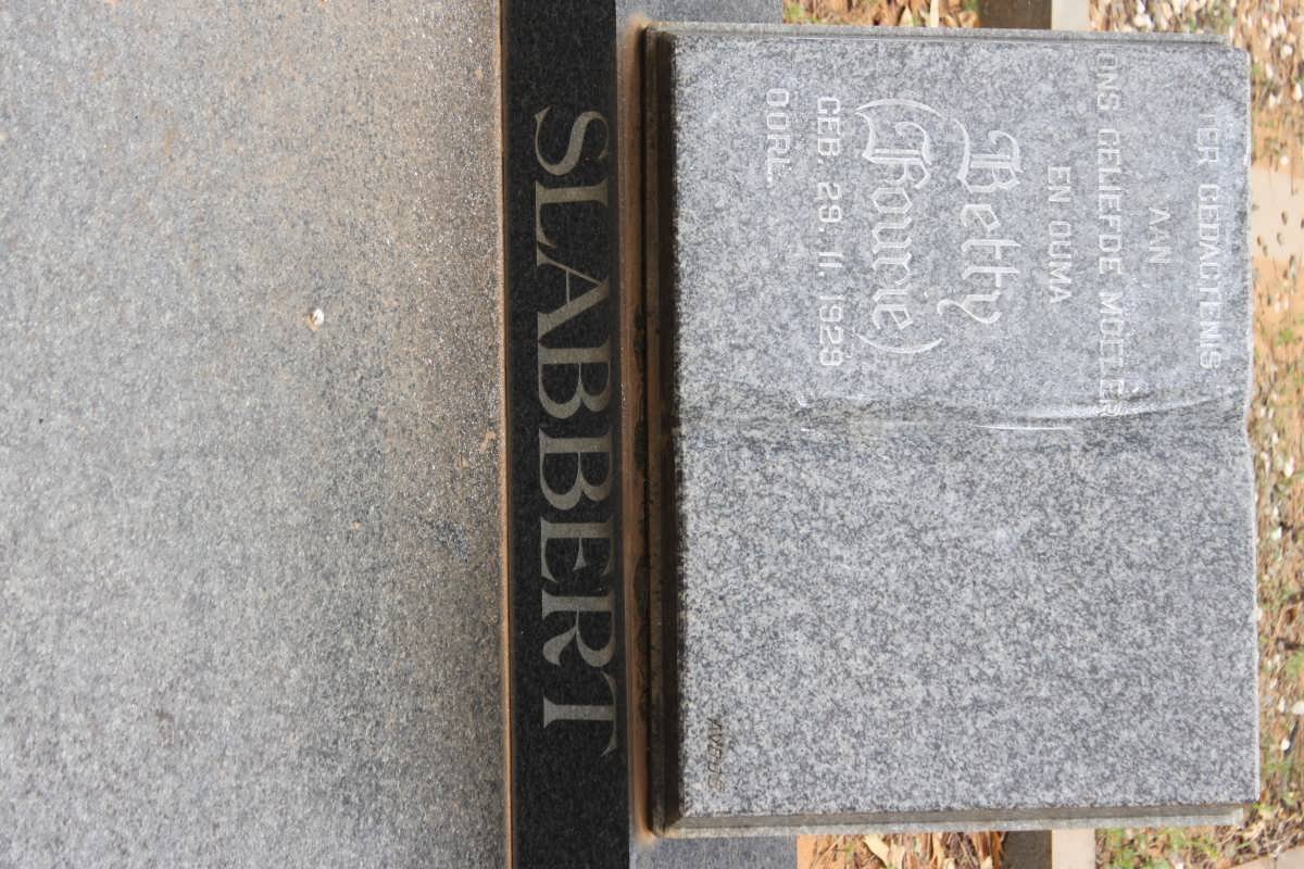 SLABBERT Betty nee FOURIE 1929-