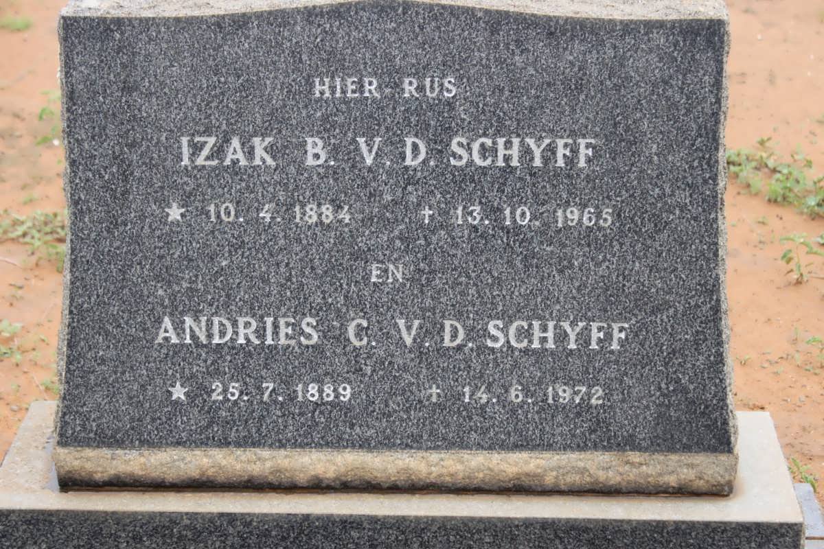 SCHYFF Izak B.,v.d. 1884-1965 ::v.d. SCHYFF Andries C. 1889-1972