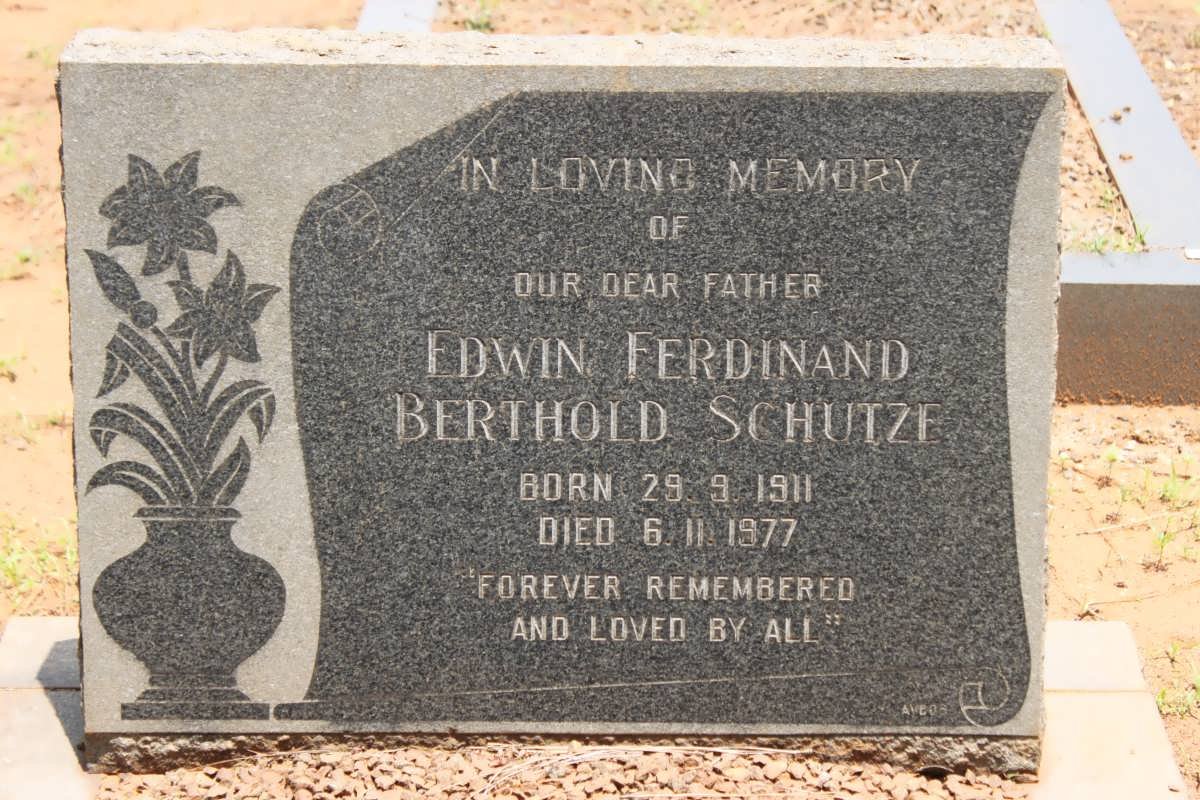 SCHUTZE Edwin Ferdinand Berthold 1911-1977