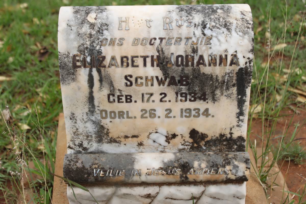 SCHWAB Elizabeth Johanna 1934-1934