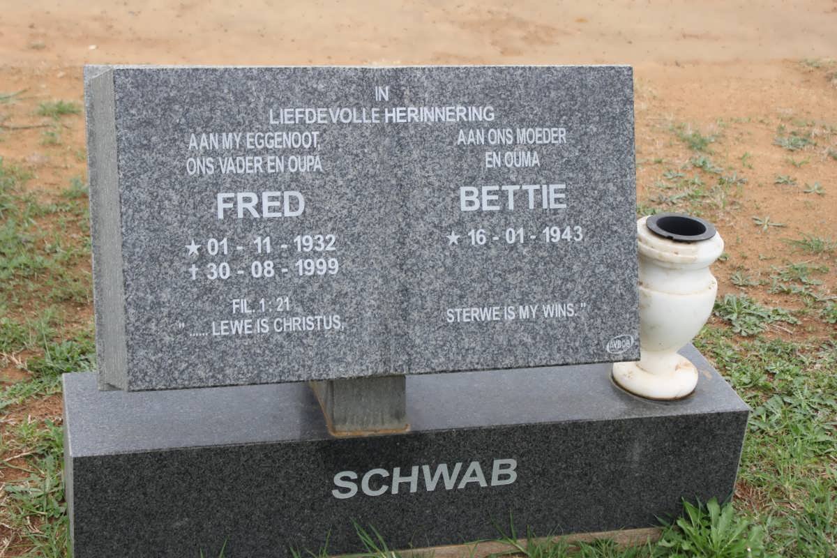 SCHWAB Fred 1932-1999 &amp; Bettie 1943-