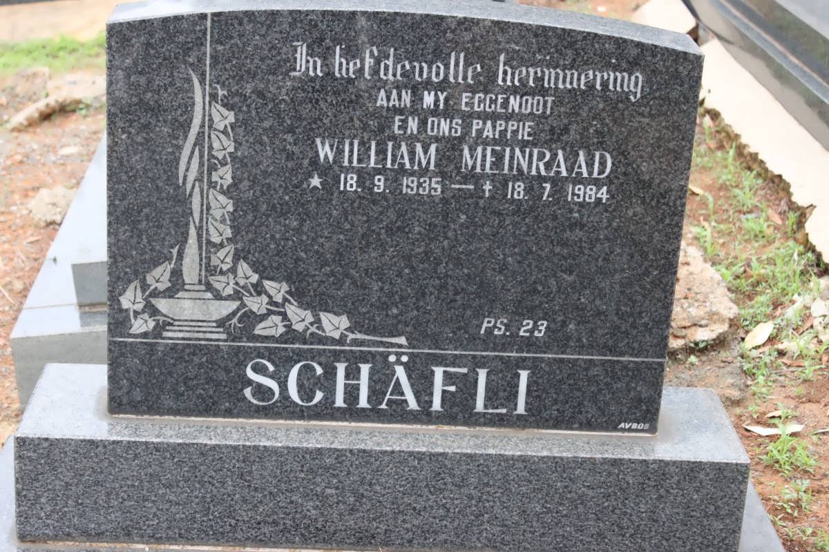 SCHAFLI William Meinraad 1935-1984