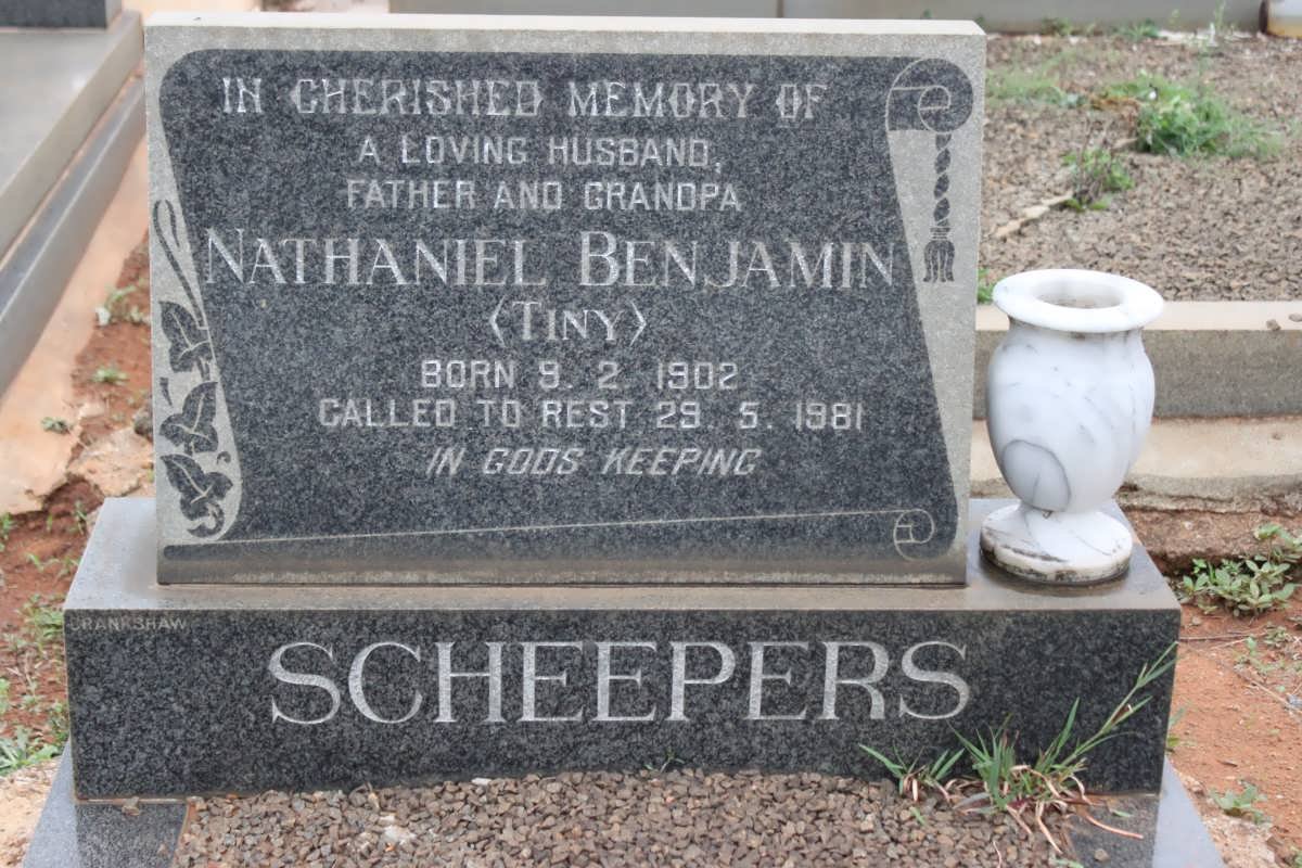 SCHEEPERS Nathaniel Benjamin 1902-1981