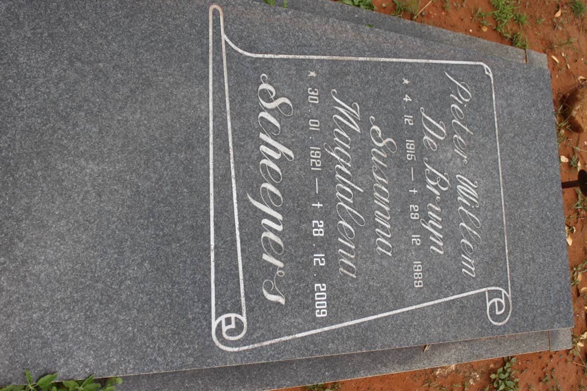 SCHEEPERS Pieter Willem De Bruyn 1916-1989 &amp; Susanna Magdalena 1921-2009