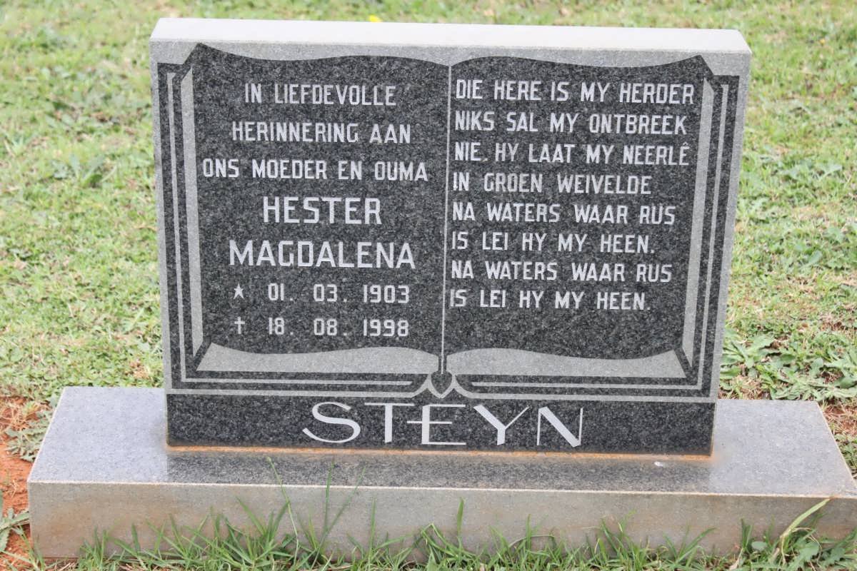 STEYN Hester Magdalena 1903-1998