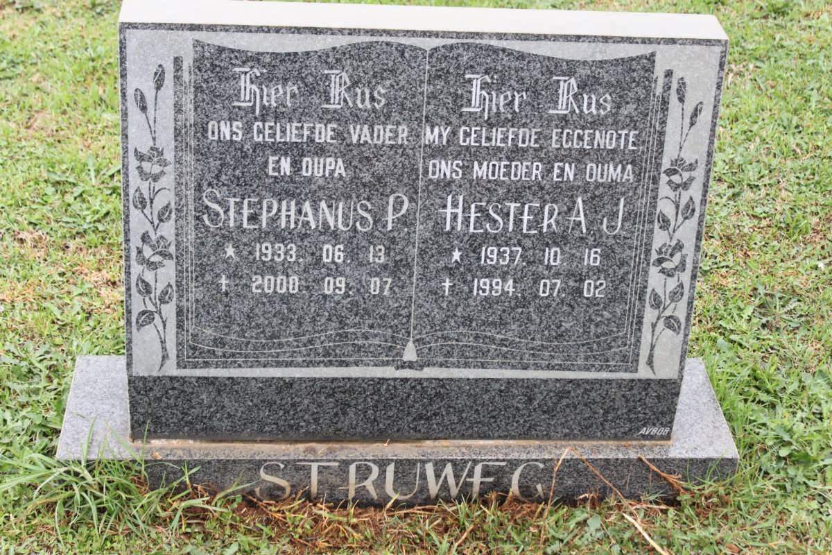STRUWEG Stephanus P. 1933-2000 &amp; Hester A.J. 1937-1994