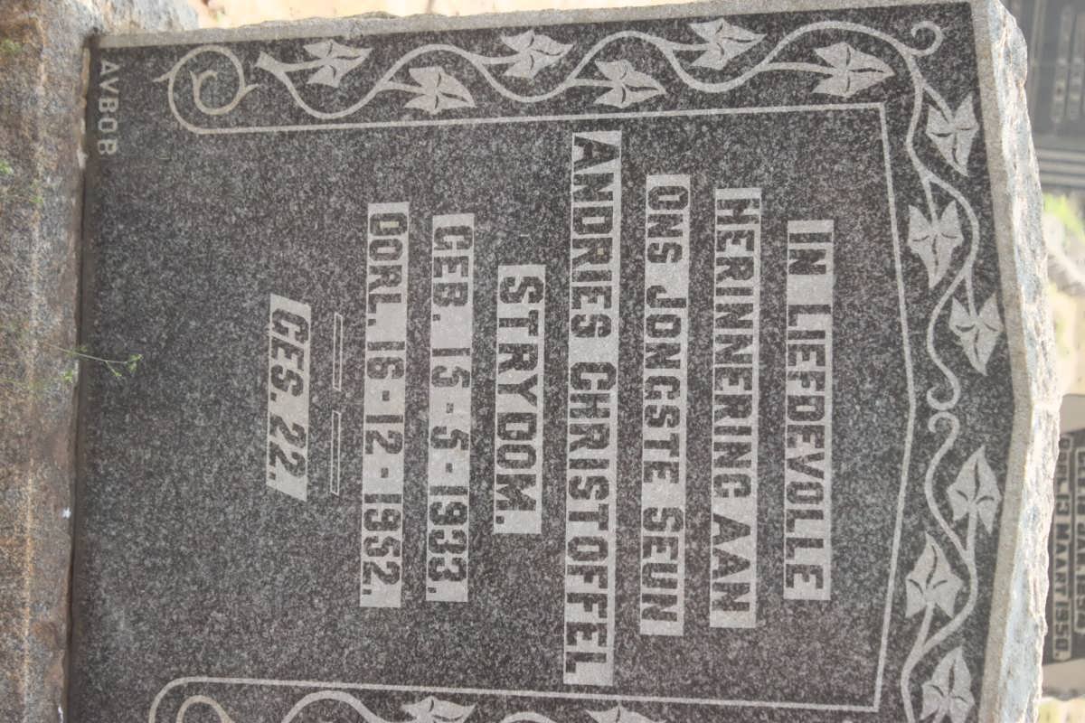 STRYDOM Andries Christoffel 1933-1952