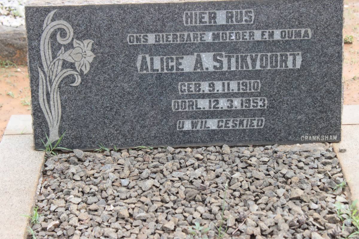 STIKVOORT Alice A. 1910-1953